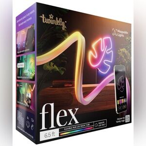 Twinkly Flex RGB LED Neon Tube Smart Lights Mappable, Bluetooth, Shapeable 6.5ft